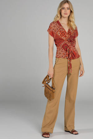 overslag top met all over print brique