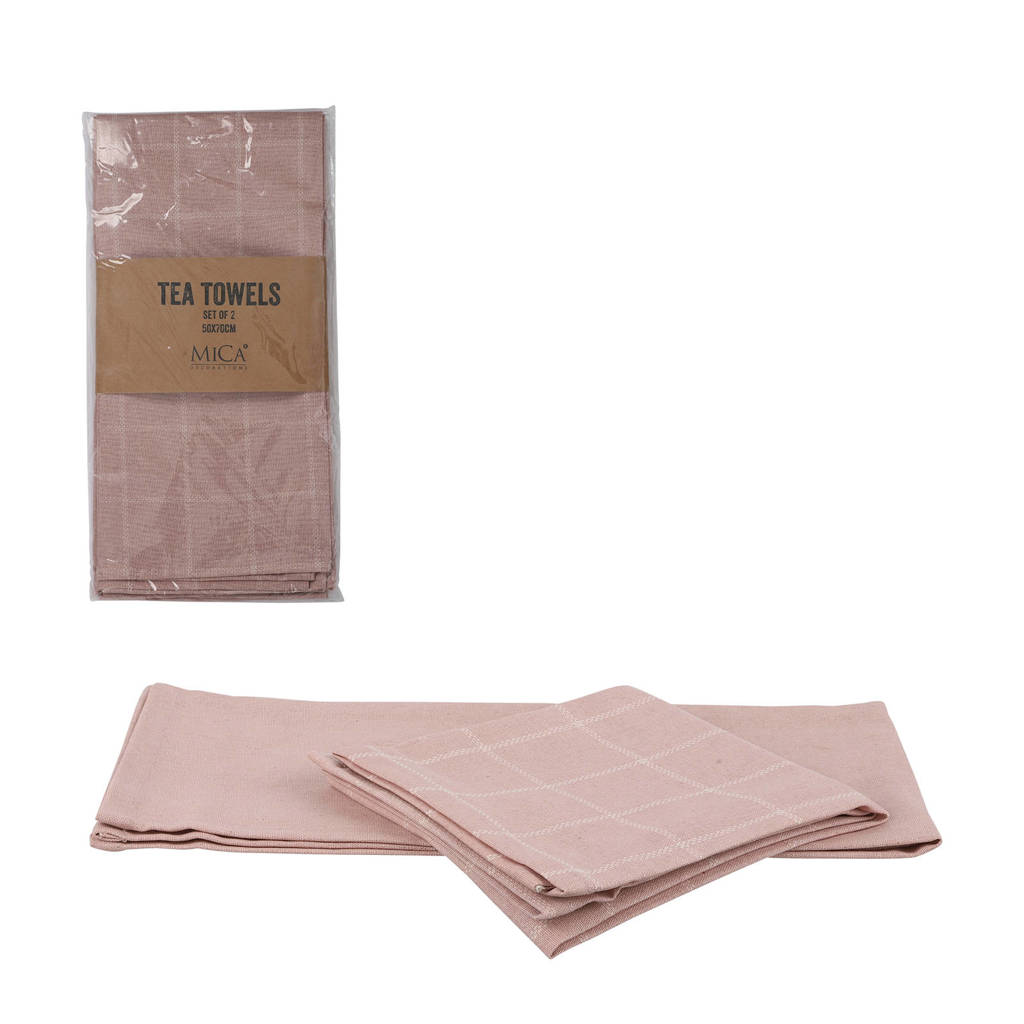 Mica Decorations theedoek, Roze