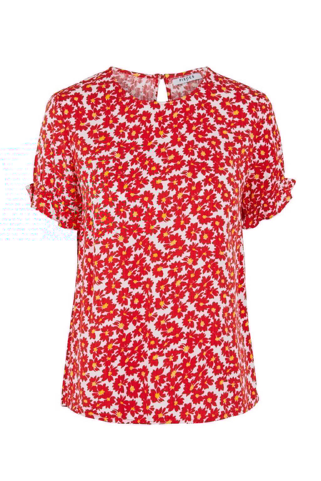 PIECES blouse met all over print rood, Rood