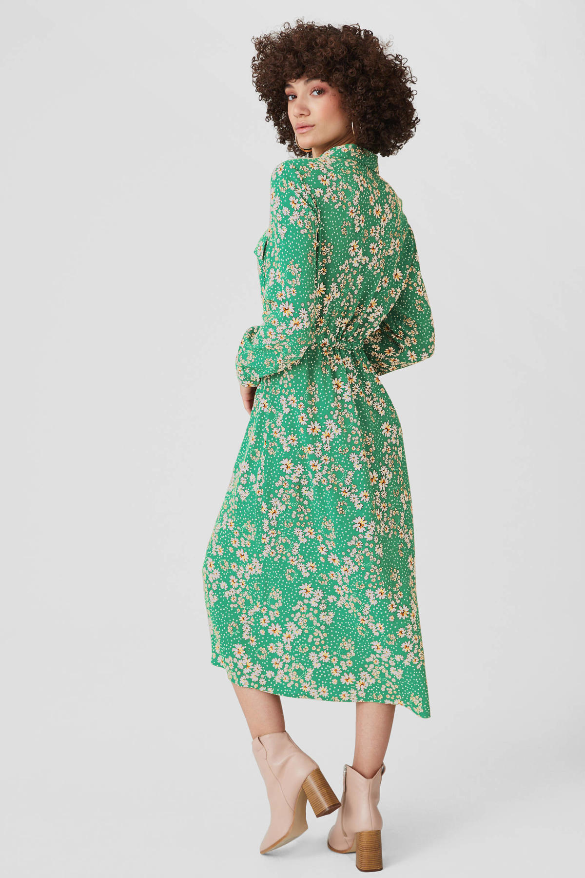 Interessant Portugees Stralend C&A Yessica jurk met all over print groen | wehkamp