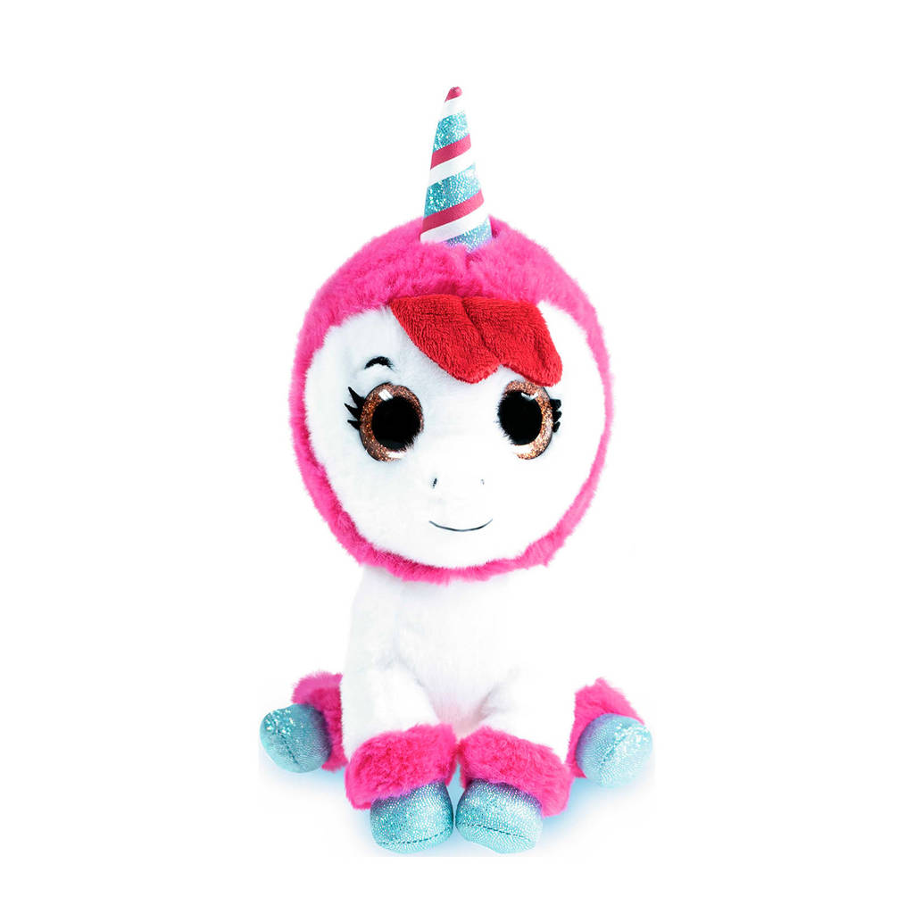 Studio 100 K3 Eenhoorn knuffel 40 cm, Wit/roze
