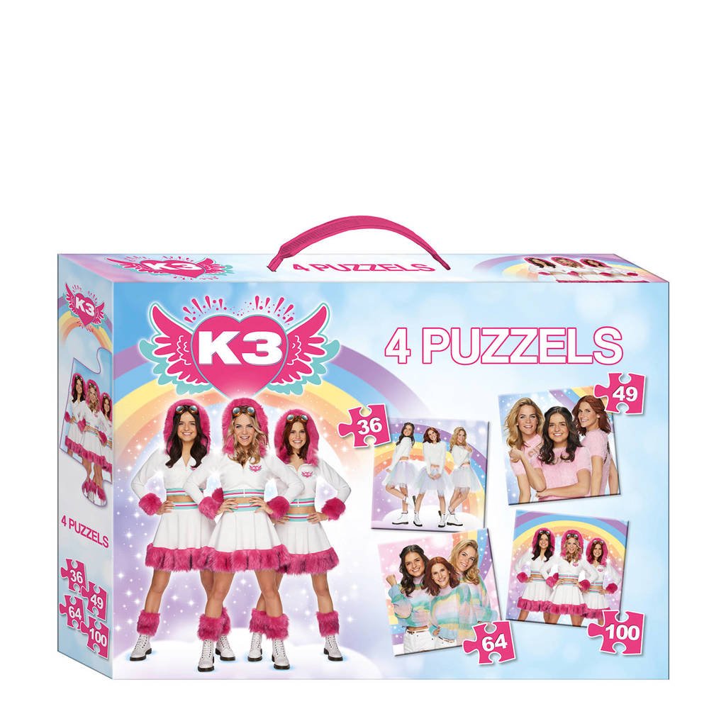 Studio 100 K3 4 in 1 Puzzel 36/49/64/100 stukjes legpuzzel 249 stukjes