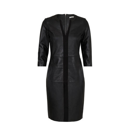 Steps leren jurk zwart Steps leren jurk zwart