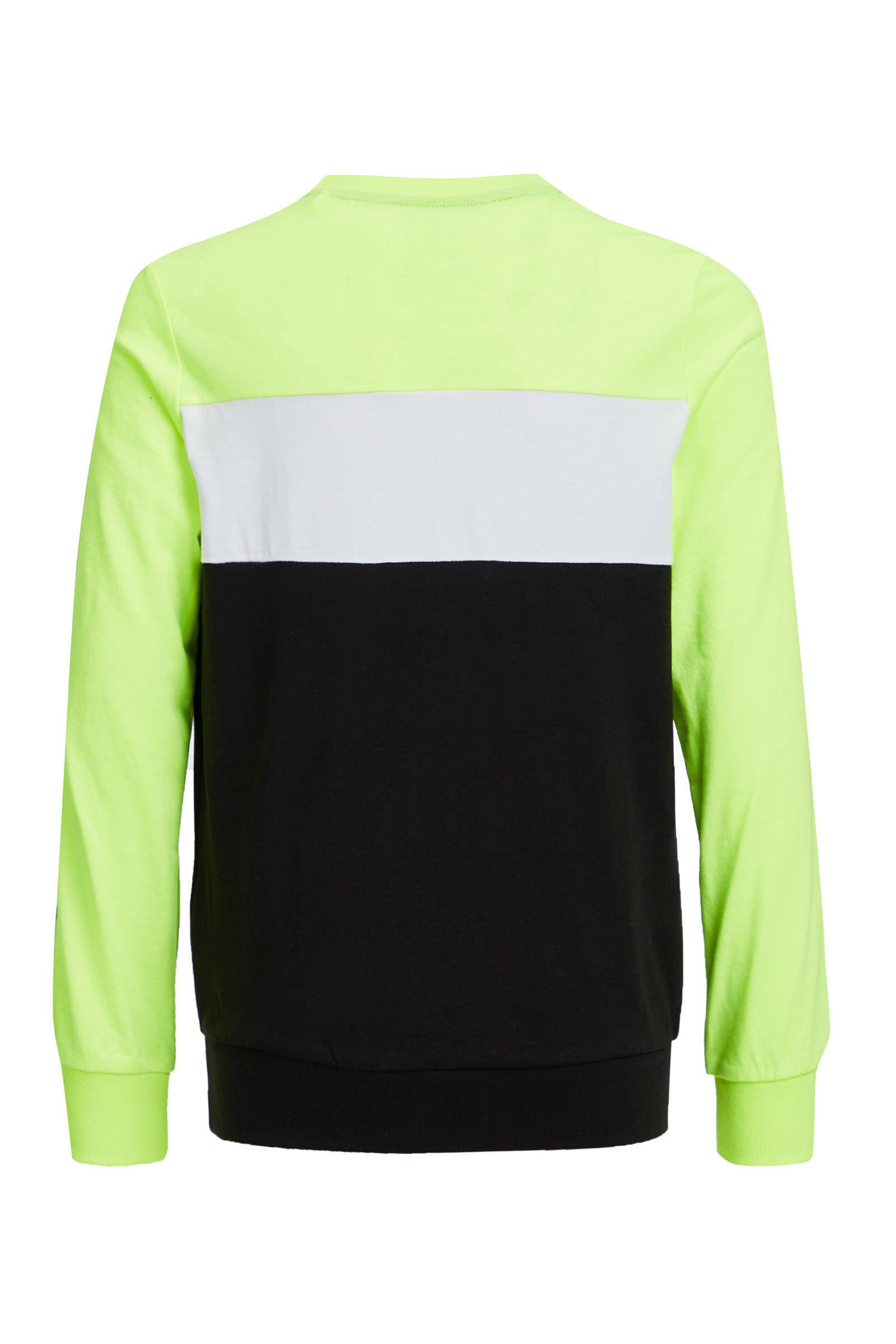 WE Fashion Salty Dog longsleeve met contrastbies Salty Dog WE Fashion Salty Dog T shirt met tekst Salty Dog neon geel