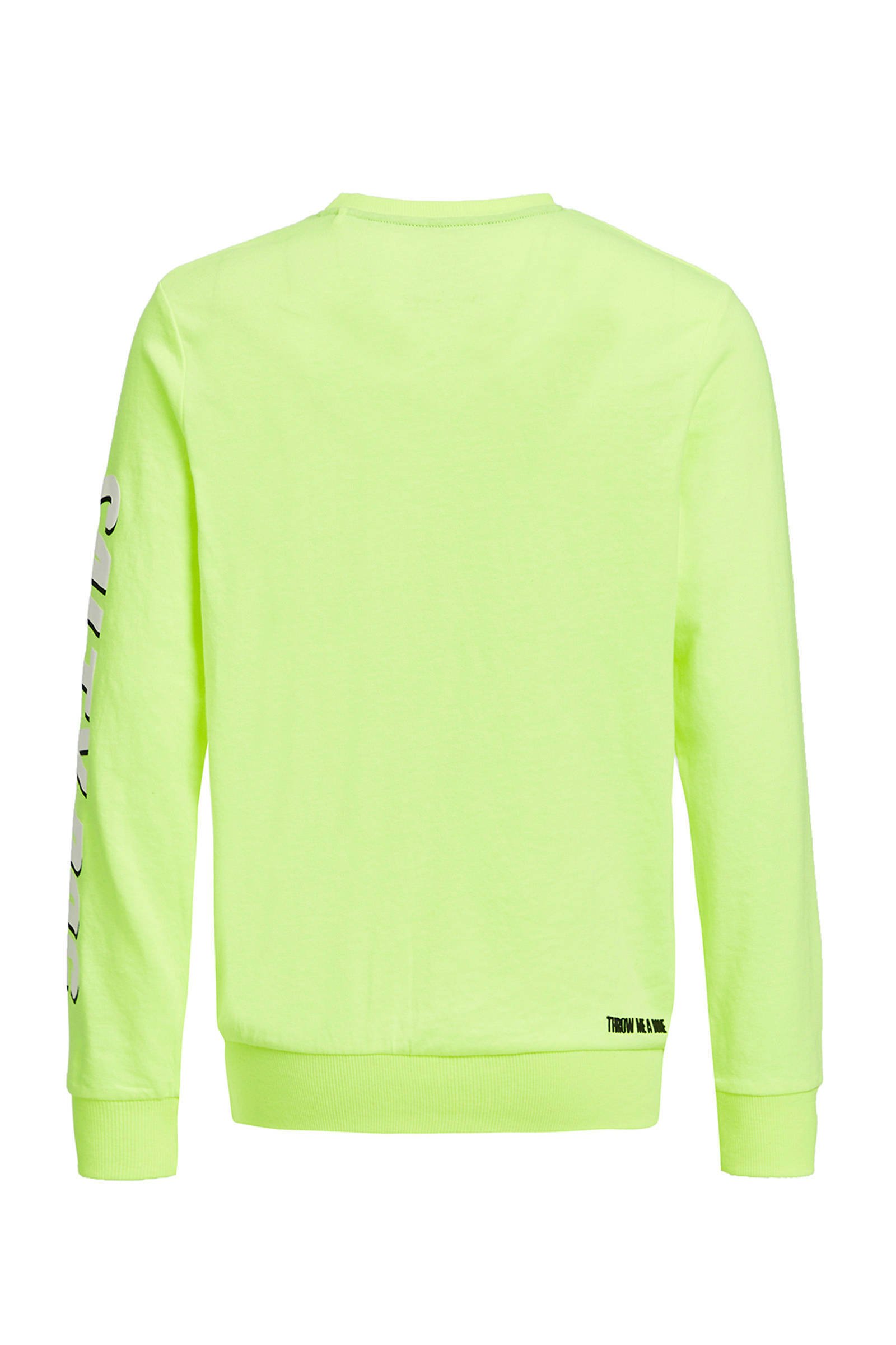 WE Fashion Salty Dog T shirt met tekst Salty Dog neon geel WE Fashion Salty Dog T shirt met tekst Salty Dog neon geel