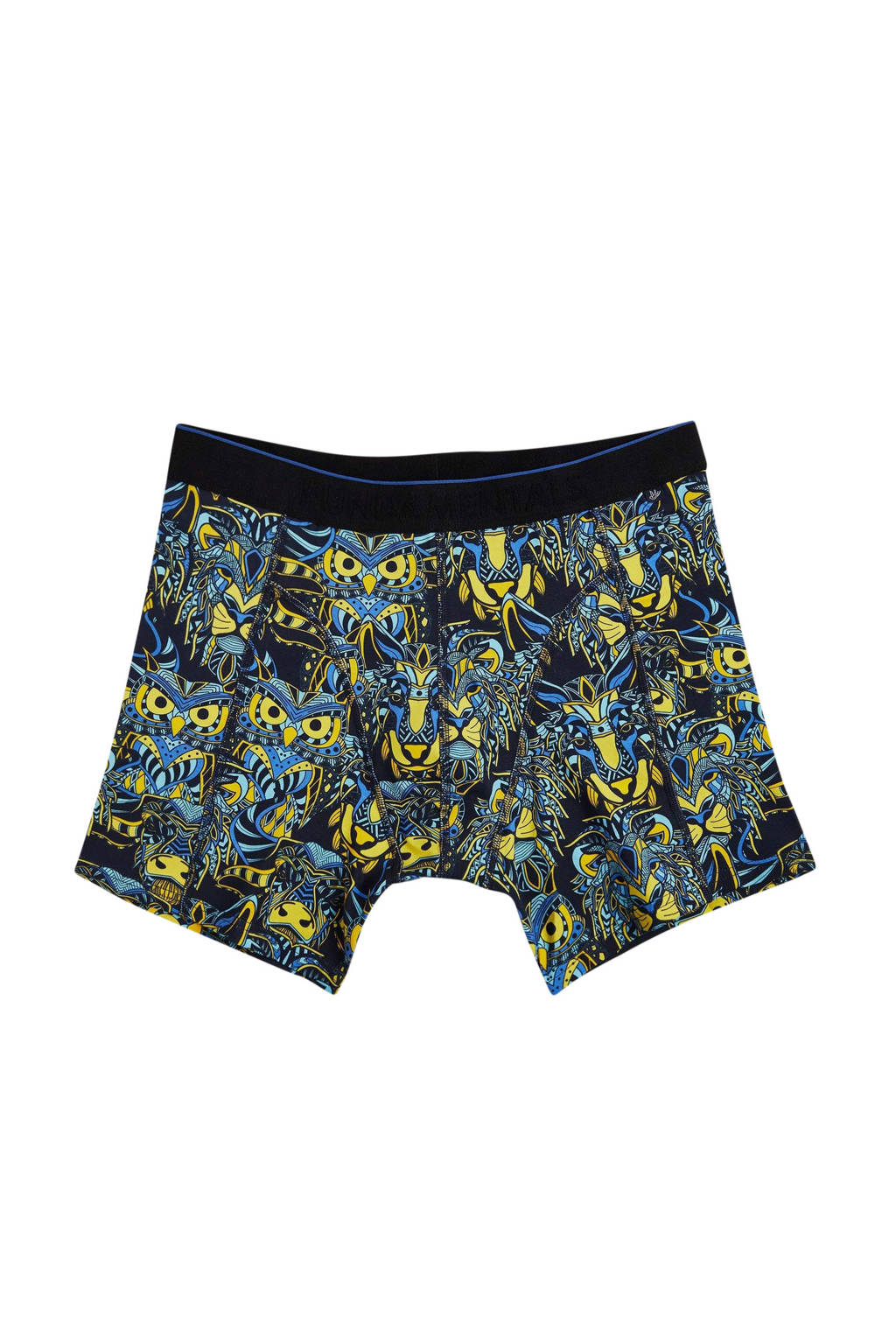 WE Fashion Fundamentals boxershort, Donkerblauw/geel
