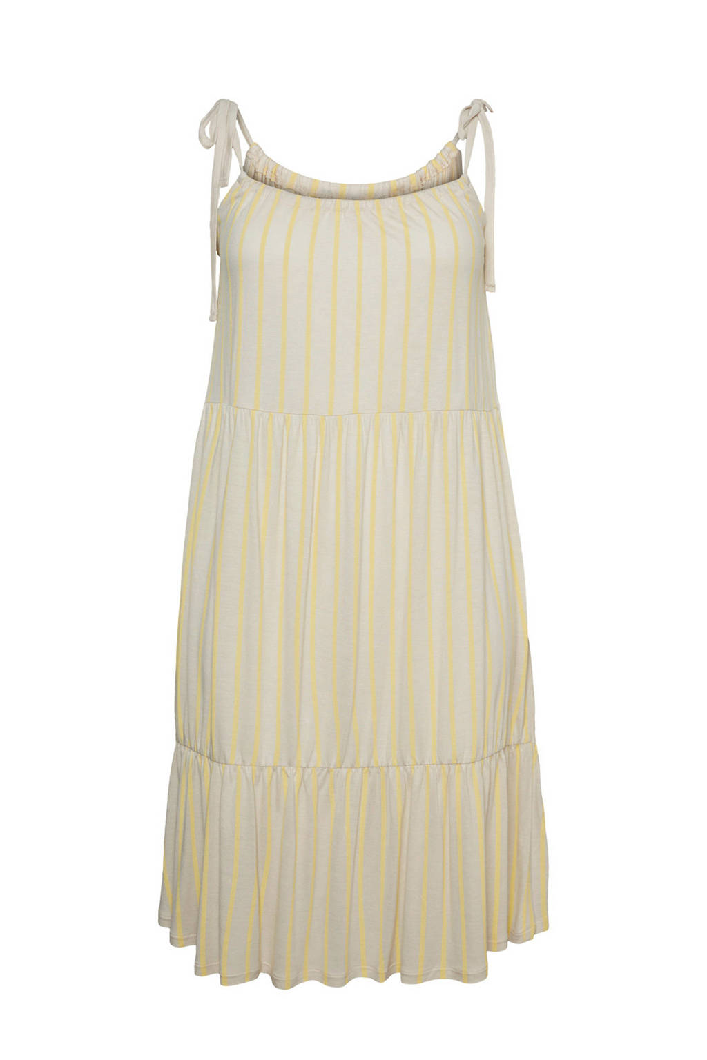 VERO MODA CURVE gestreepte jurk beige/geel, Beige/geel