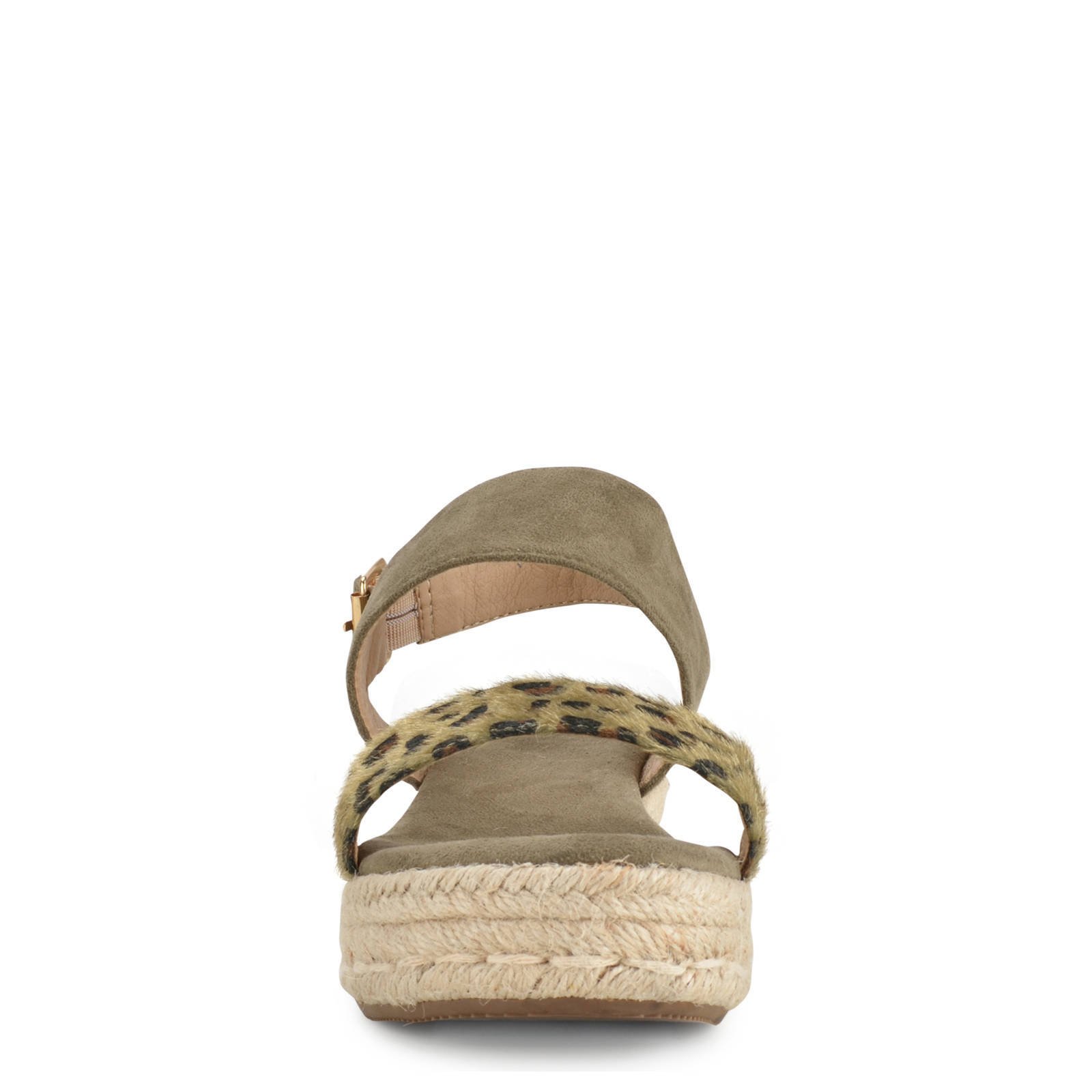 PS Poelman plateau sandalen groen/panterprint | wehkamp