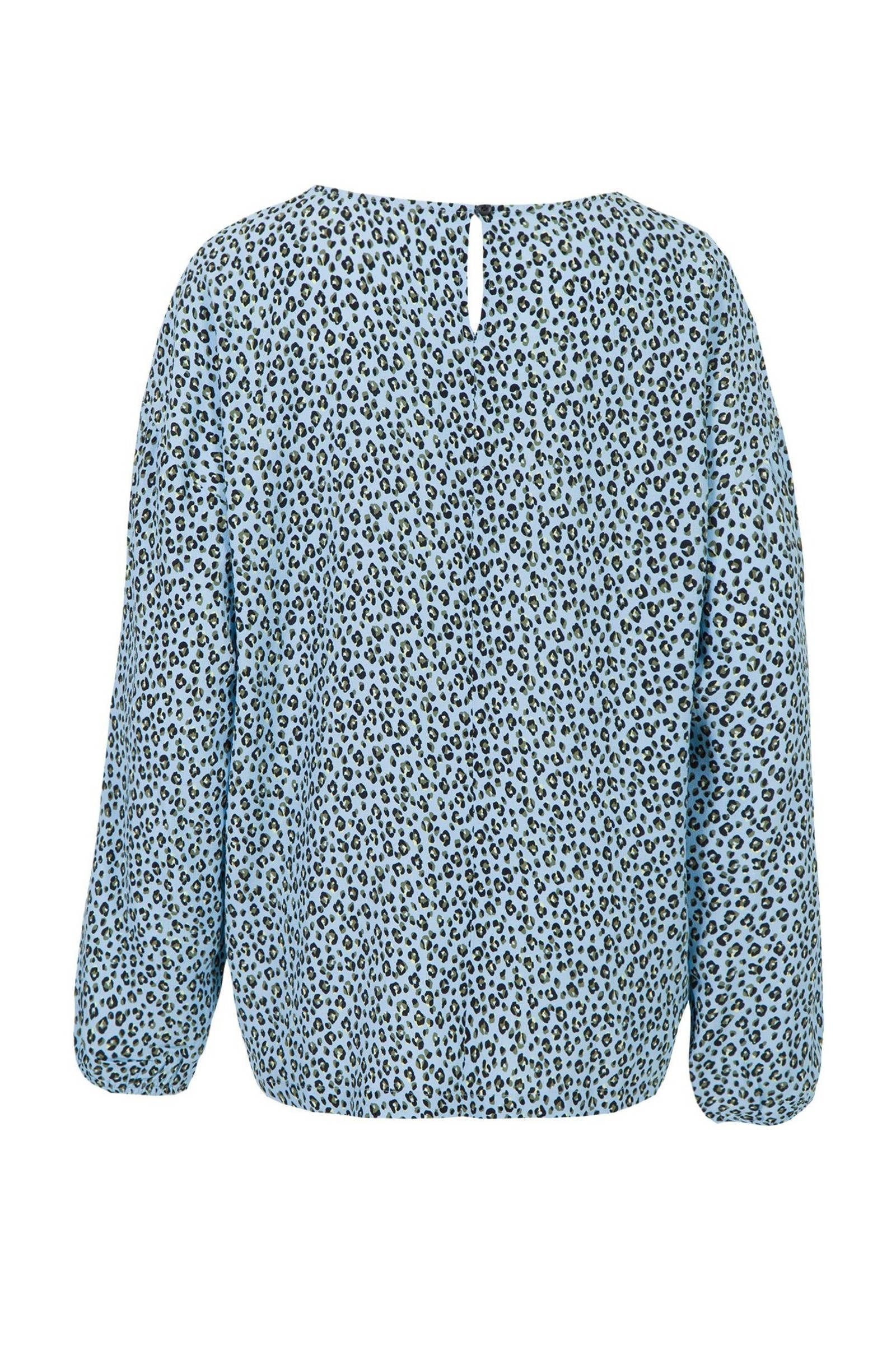 top met panterprint blauw top met panterprint blauw