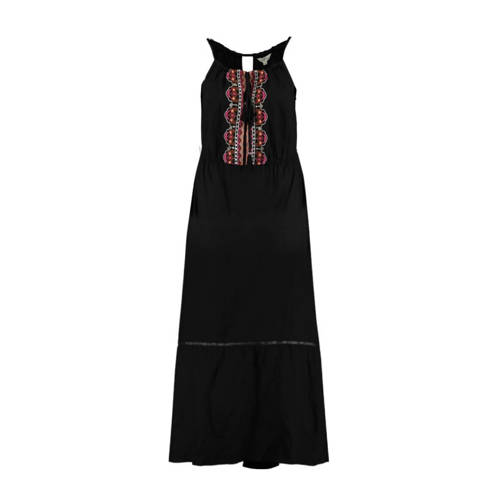 MS Mode halter maxi jurk met borduursels zwart MS Mode halter maxi jurk met borduursels zwart