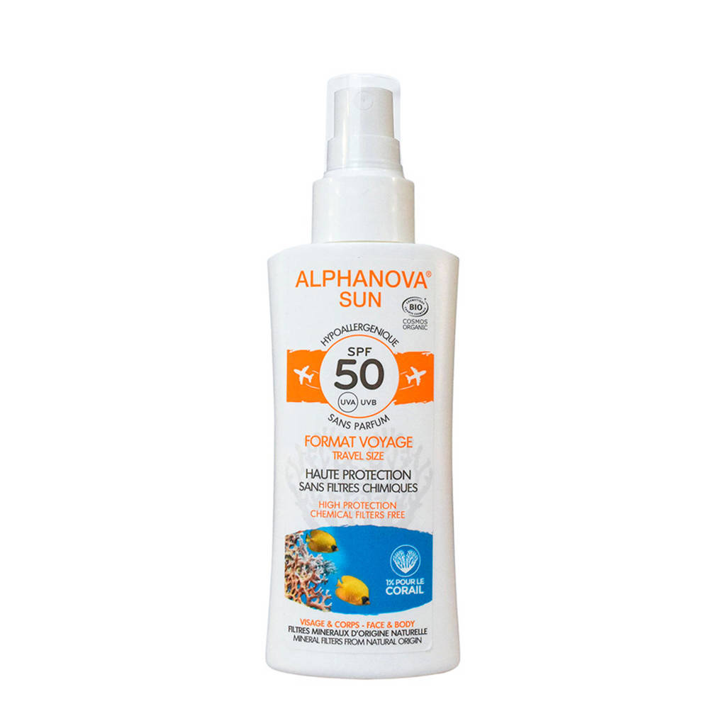 Alphanova SUN BIO zonnebrand Travel SPF 50 Spray - 90 g