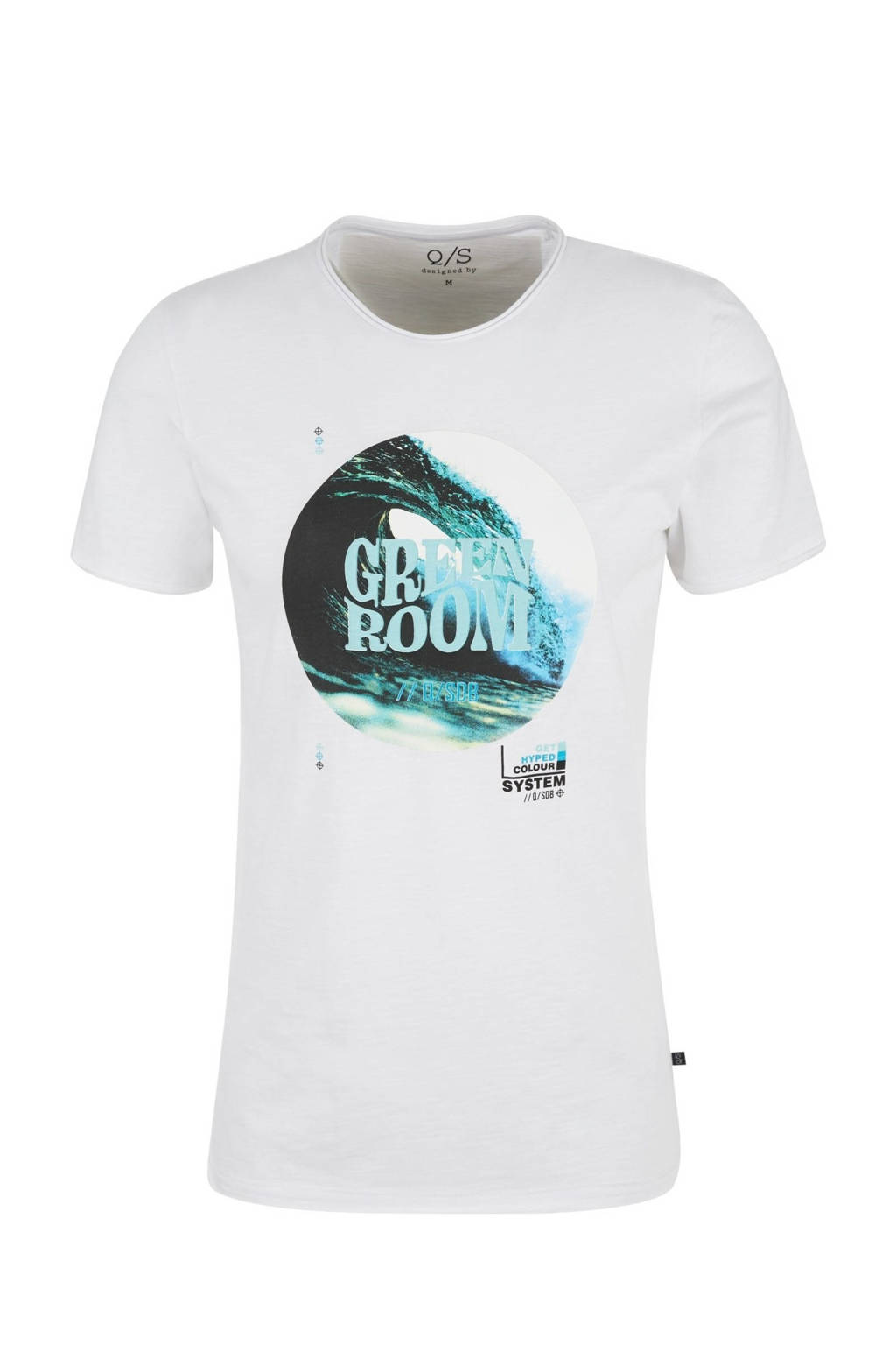 Q/S designed by T-shirt met printopdruk wit, Wit