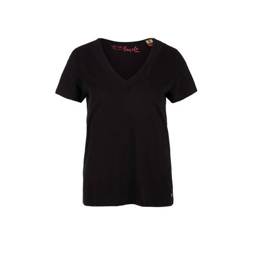 s.Oliver T-shirt met open detail zwart