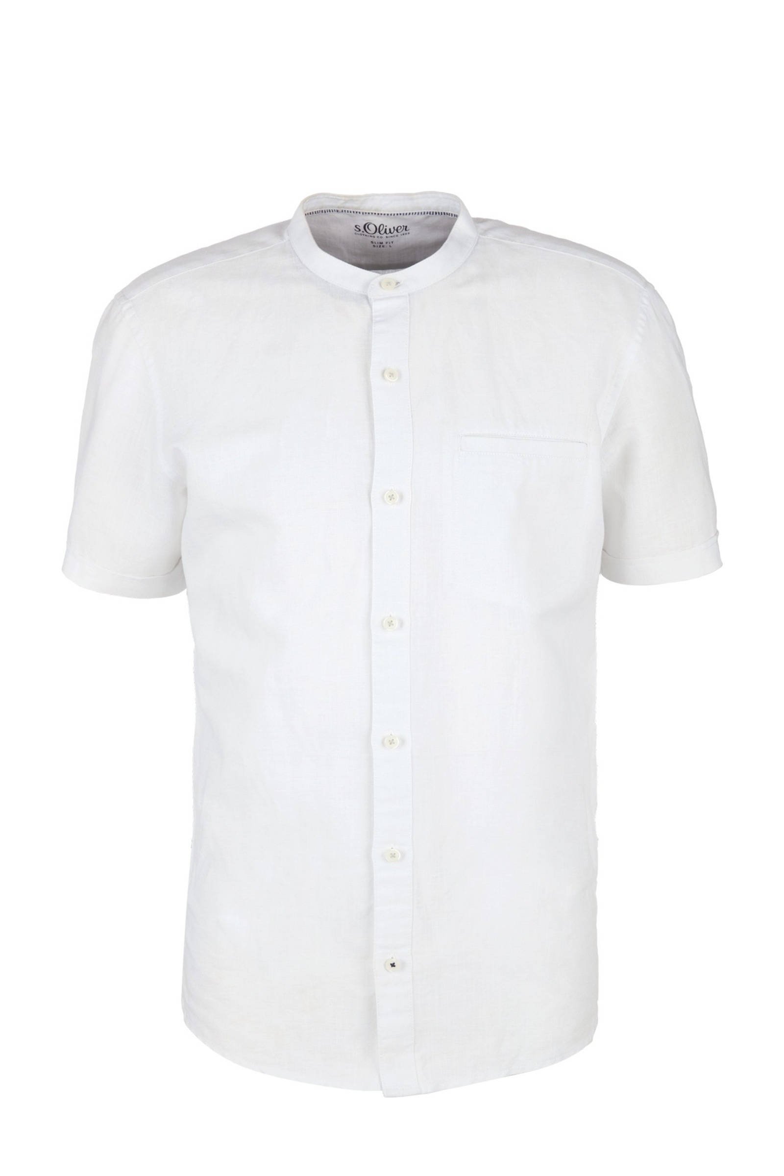 s.Oliver slim fit overhemd met linnen wit | wehkamp s.Oliver slim fit overhemd wit | wehkamp