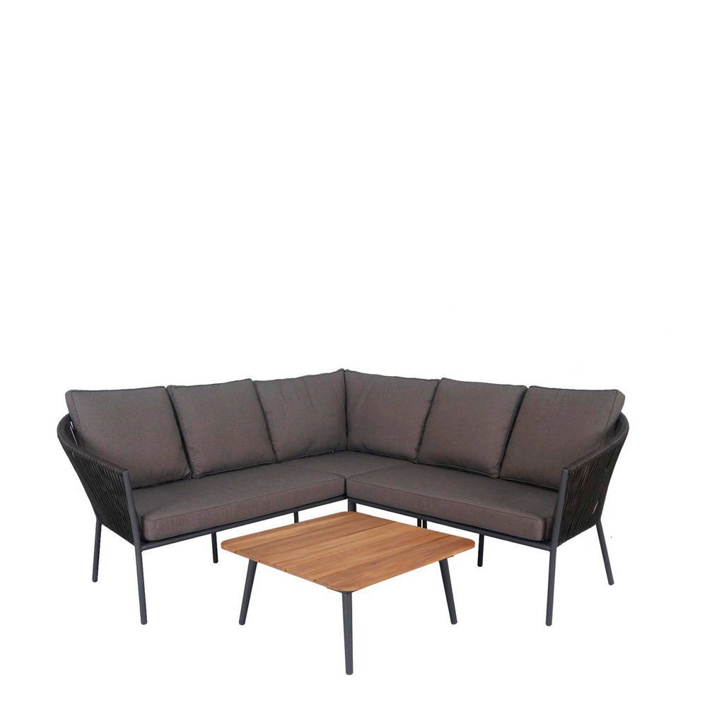 whkmp's own loungeset Tula, Staal/textileen/hout