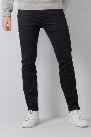 slim fit jeans Seaham met riem zwart