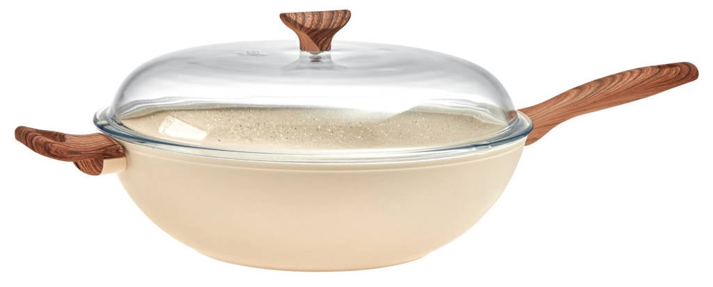 Sambonet wokpan Rock 'n' Rose (Ø32 cm), Roze,Houtkleurig