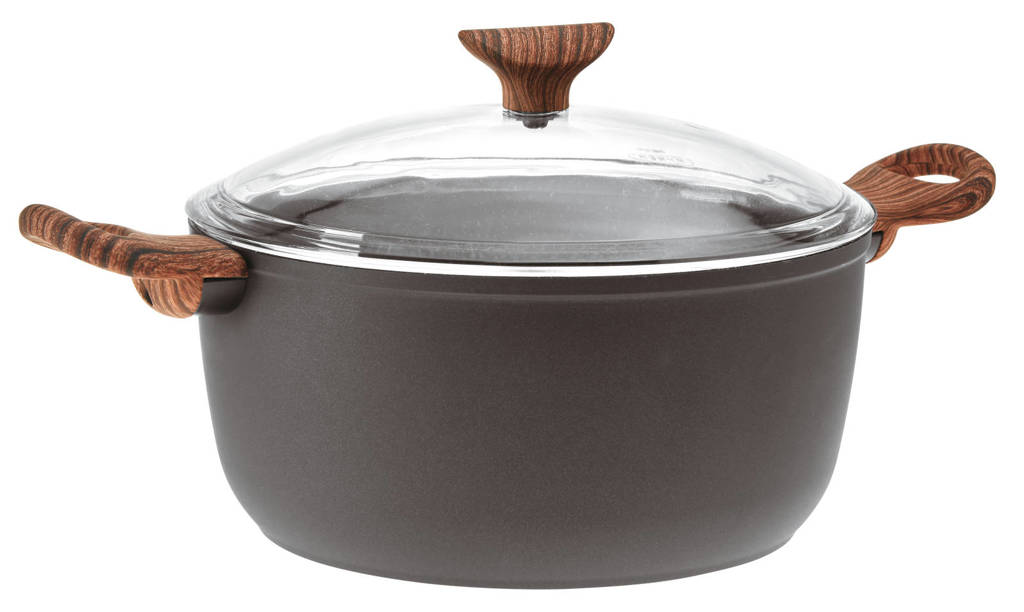 Sambonet braadpan Rock 'n' Rose (Ø24 cm), Houtkleurig,Zwart