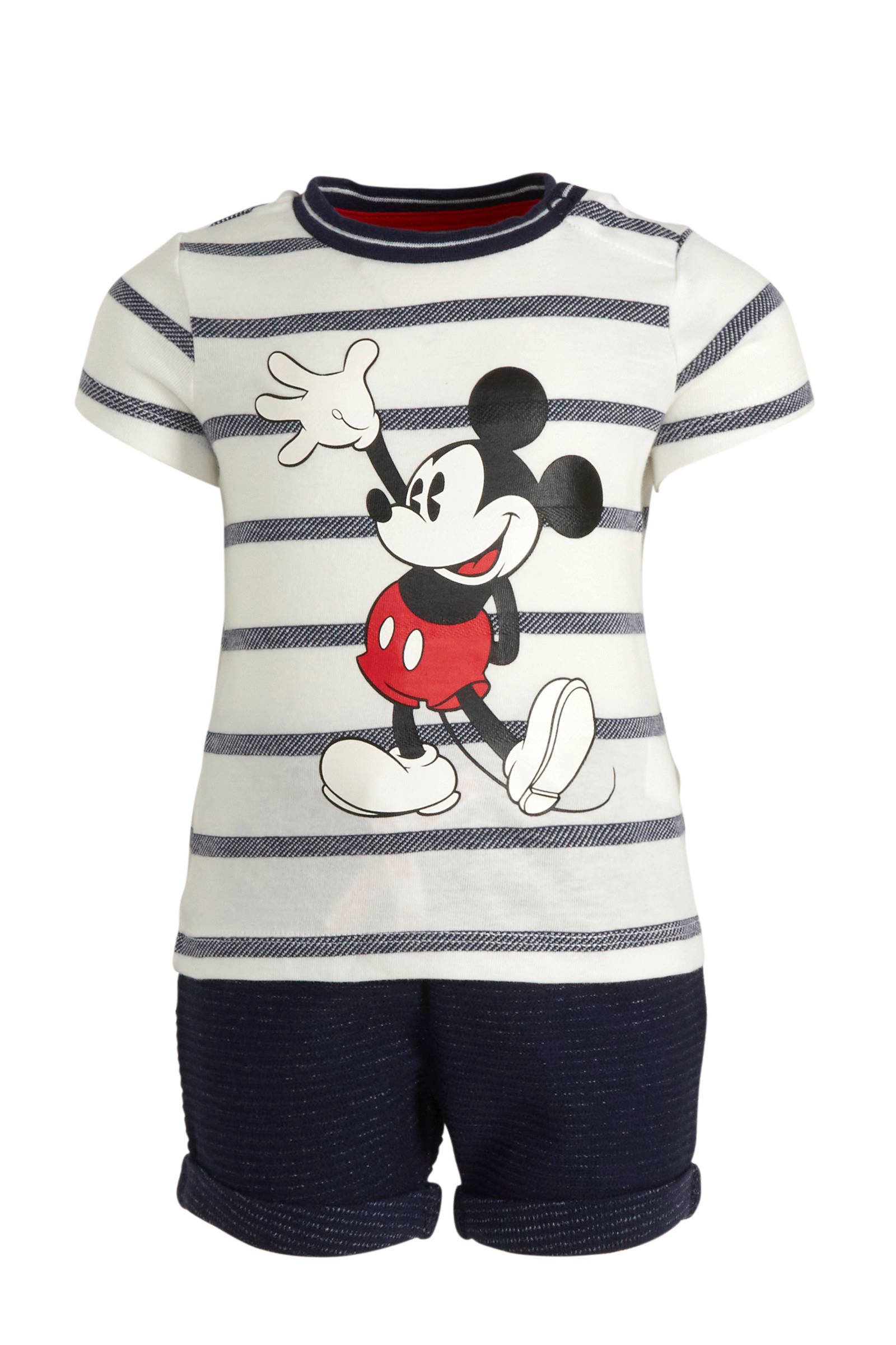 Disney @ C&A T shirt + short set van 2 Mickey Mouse wit Disney @ C&A Mickey Mouse T shirt | wehkamp