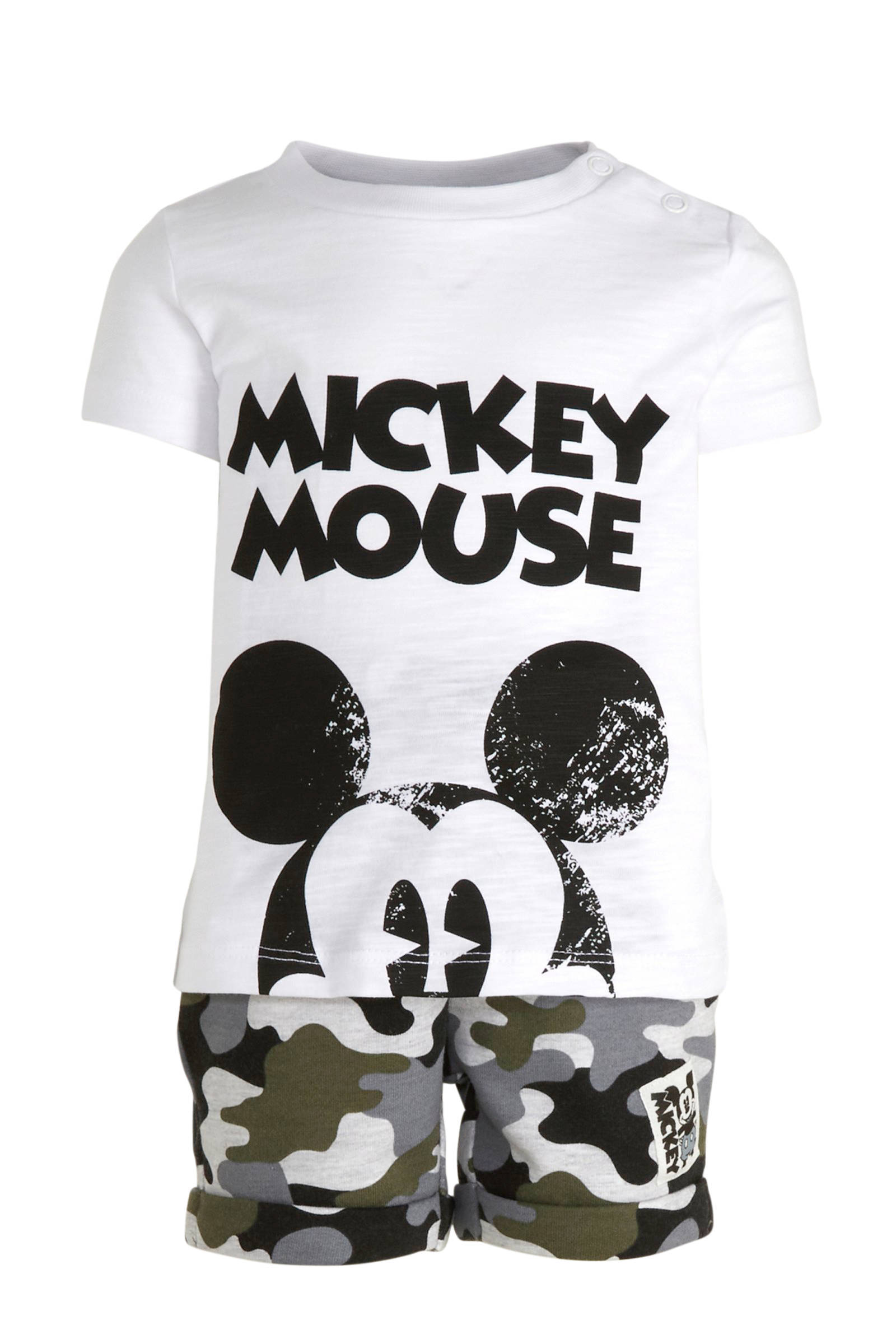 Disney @ C&A T shirt + short set van 2 Mickey Mouse wit Disney @ C&A Mickey Mouse T shirt | wehkamp