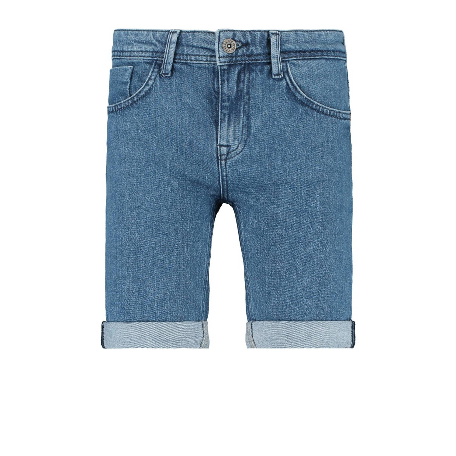CoolCat Junior jeans bermuda Niek light denim short Blauw Jongens Stretchdenim 146 152