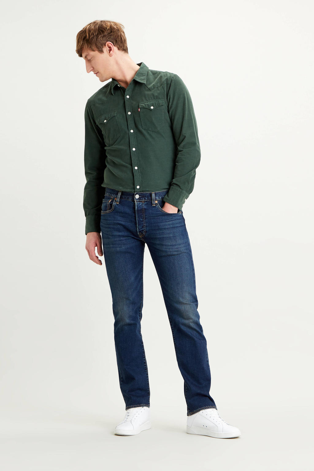 Levi's 501 straight leg jeans block crusher