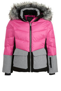 Icepeak ski-jack Lillie JR roze/zwart/grijs, Roze/zwart/grijs