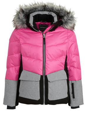ski-jack Lillie JR roze/zwart/grijs