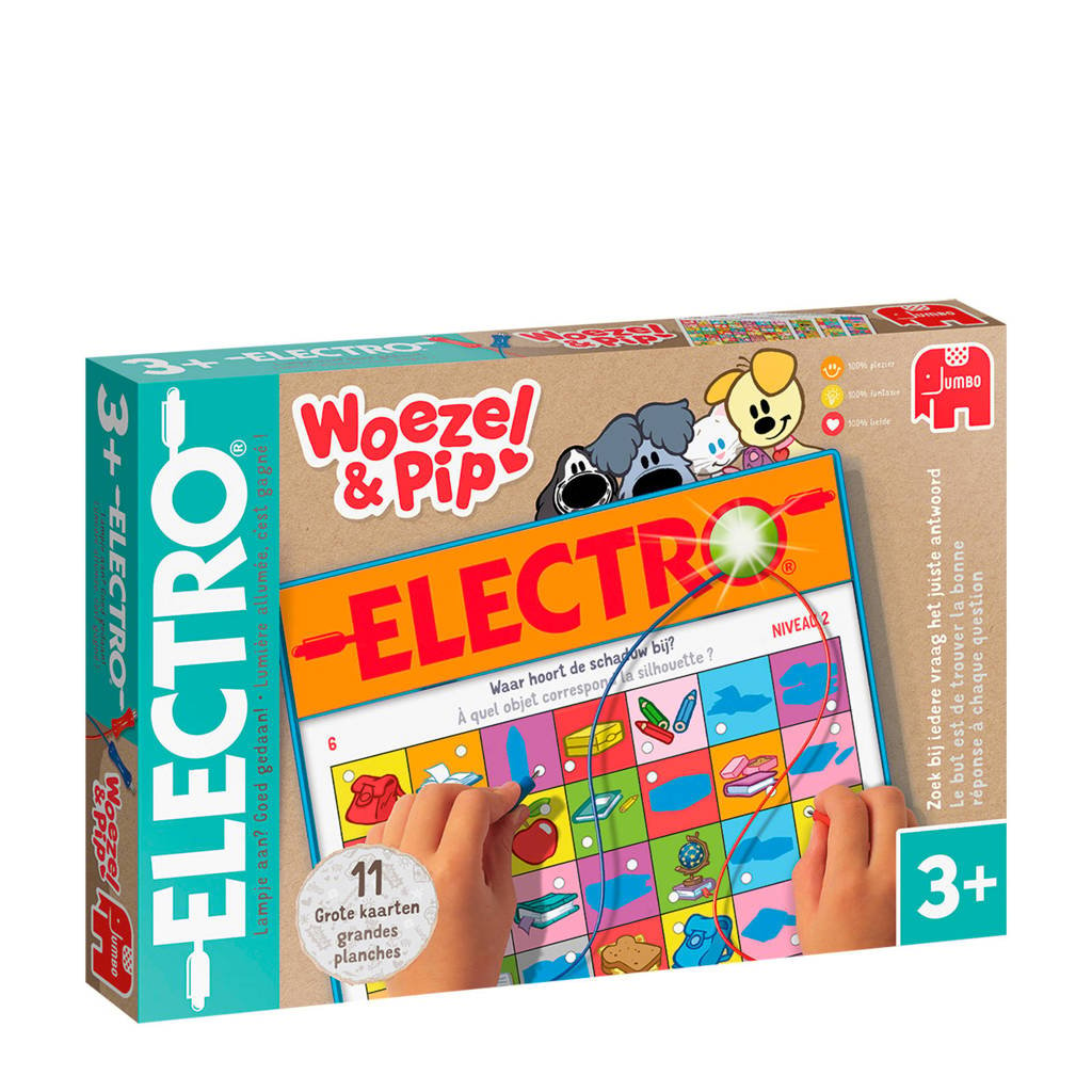 Jumbo Woezel & Pip Electro bordspel, Multi kleuren
