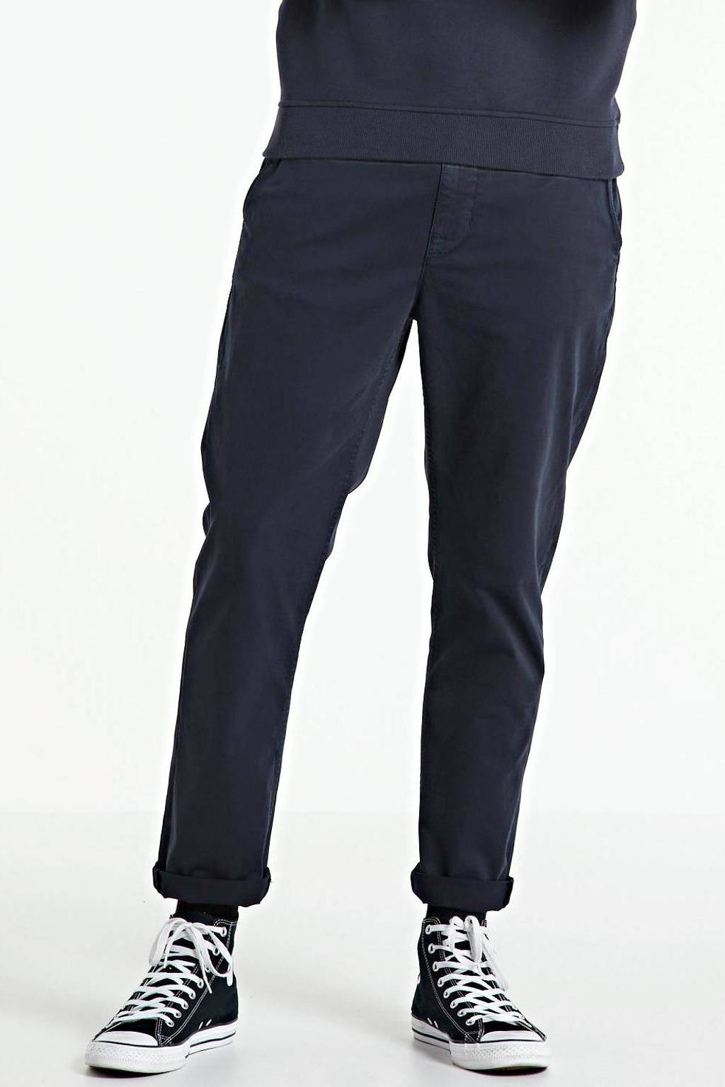 Nudie Jeans regular fit chino Easy Alvin met biologisch katoen donkerblauw, Donkerblauw