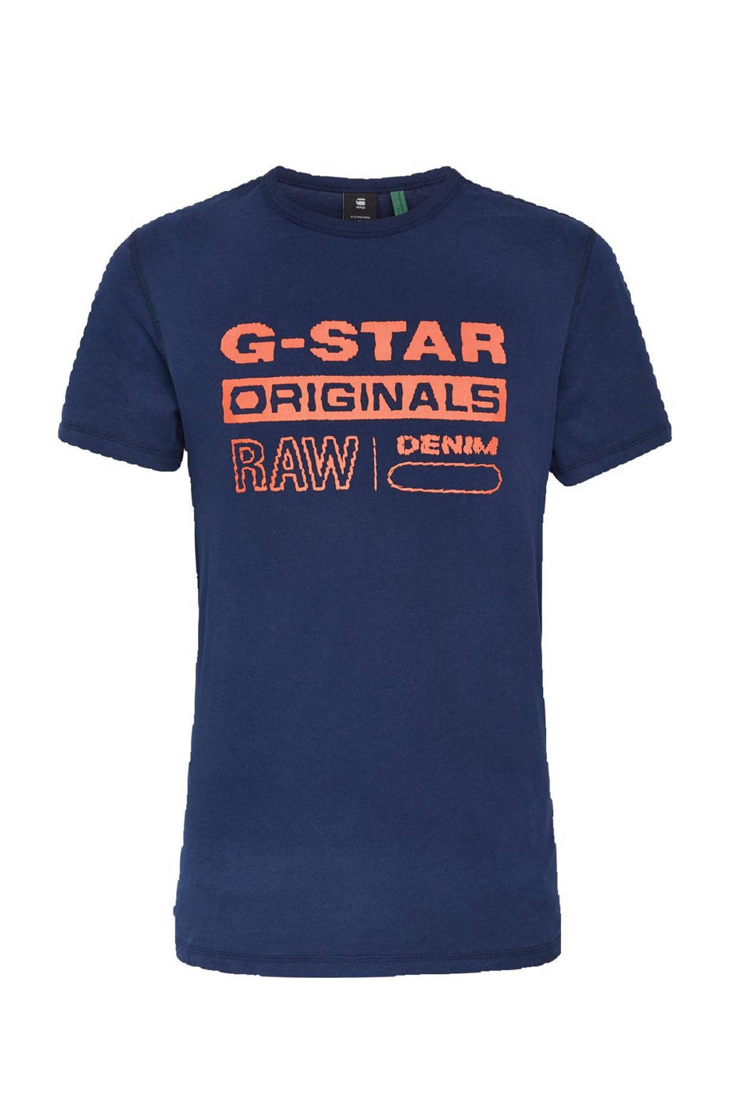 G-Star RAW T-shirt met logo blauw, Blauw