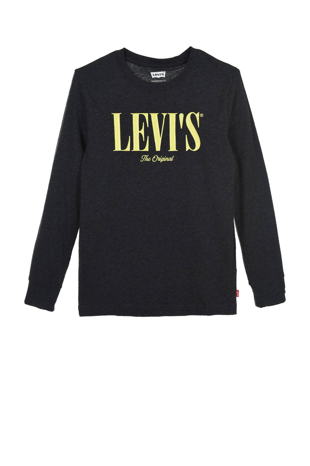Levi's Kids longsleeve Graphic met logo zwart melange, Zwart melange