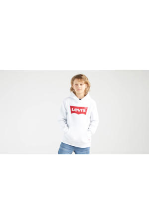 hoodie Batwing met logo wit