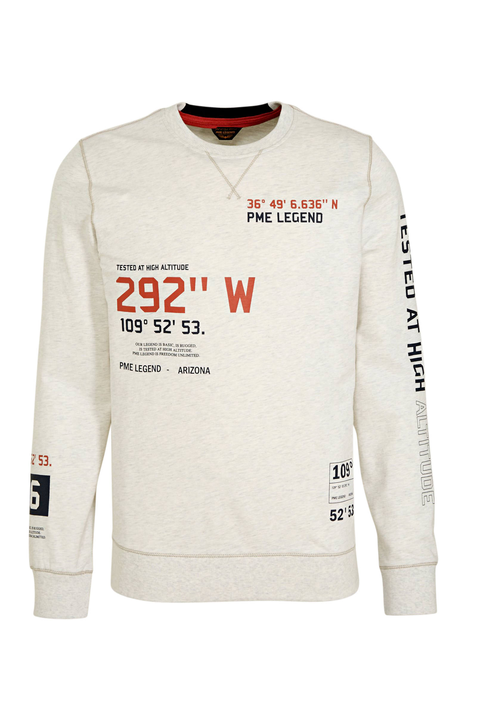 PME Legend sweater met tekst ecru online kopen