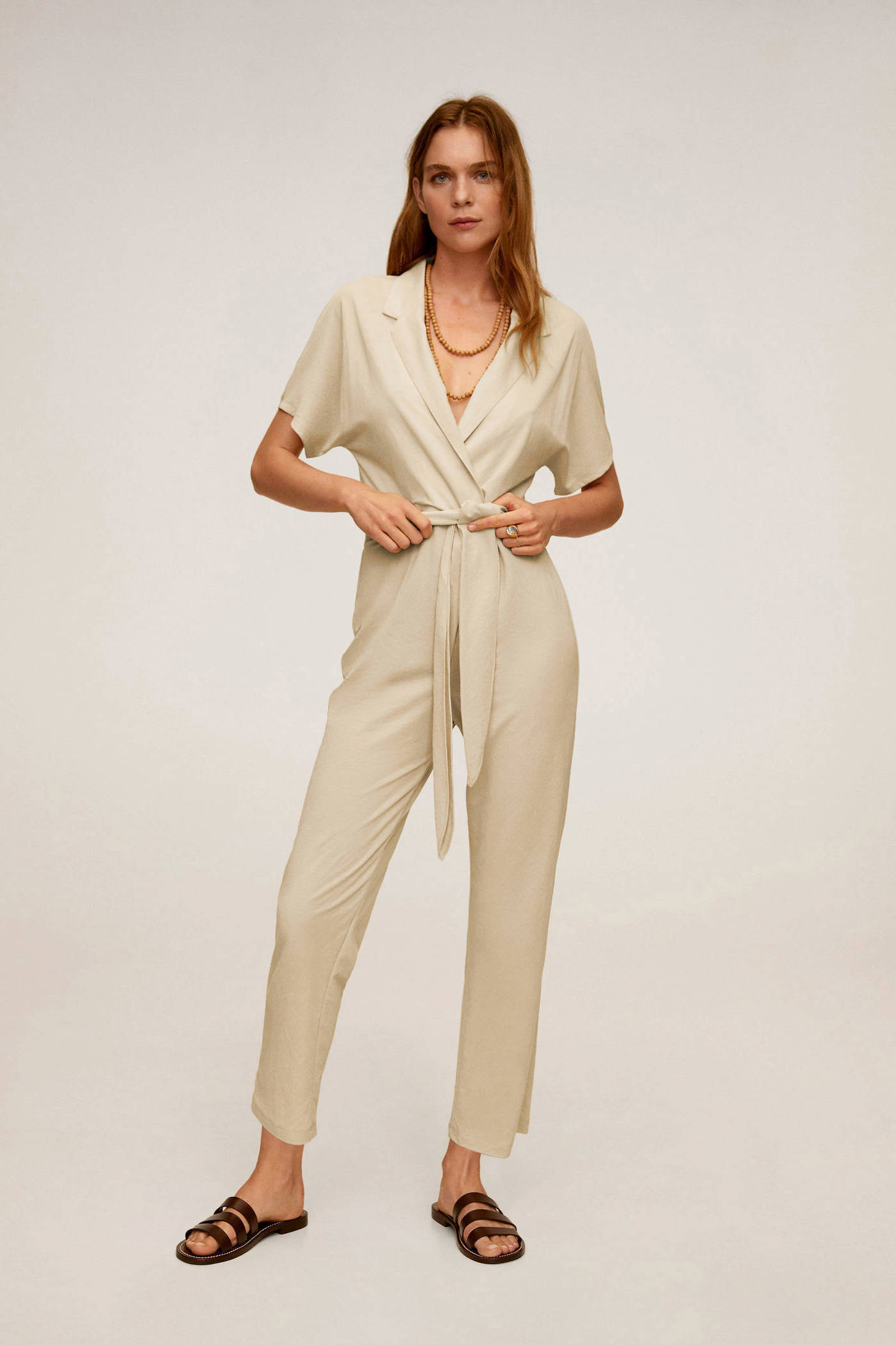 jumpsuit beige lang
