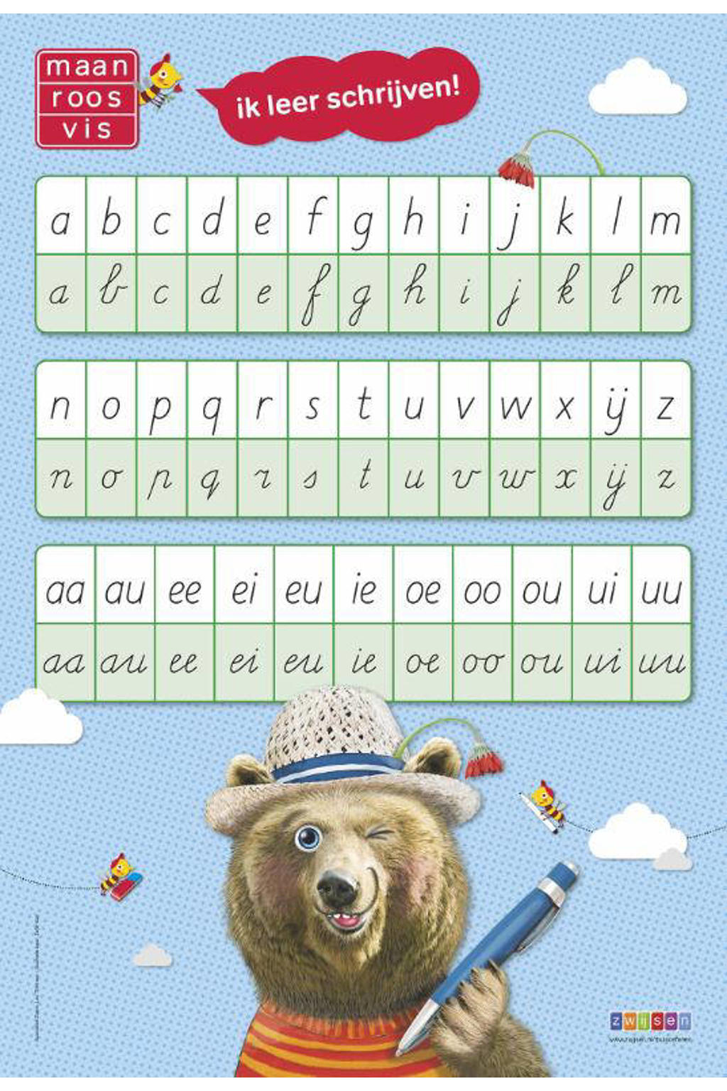 Maan roos vis: Maan roos vis schrijfposter (10 ex)