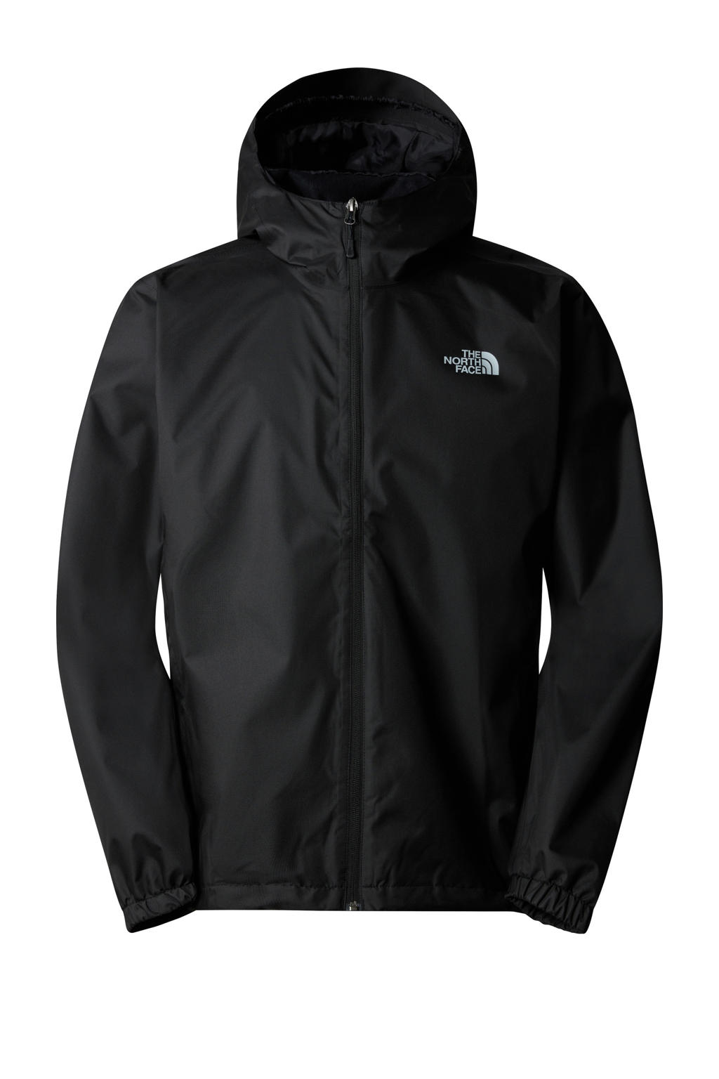 Zwarte heren The North Face jack Quest van polyester met logo dessin, capuchon en ritssluiting
