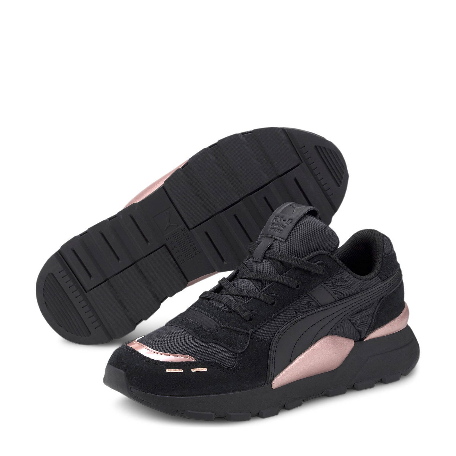 Puma RS 2.0 Mono Metal sneakers zwart/rose goud | wehkamp