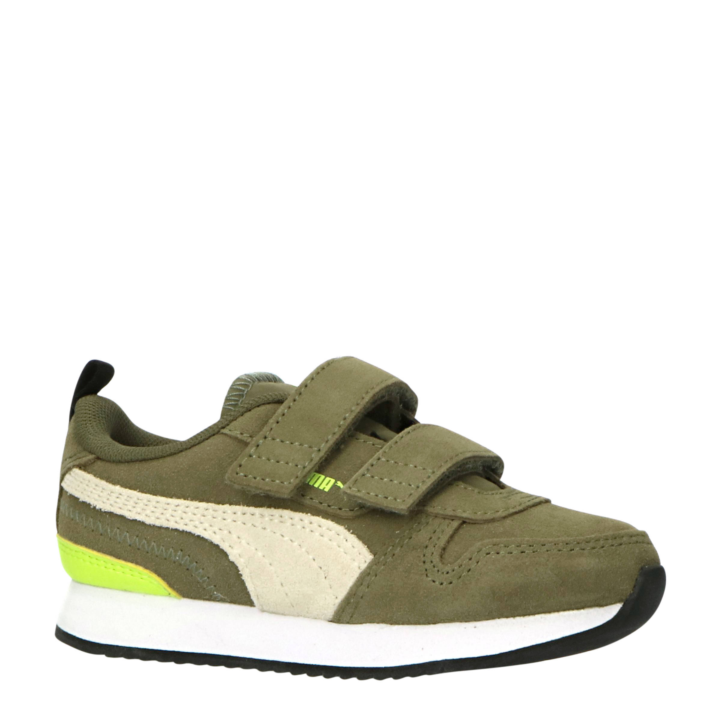 Puma R78 sneakers olijfgroen/wit/limegroen | wehkamp