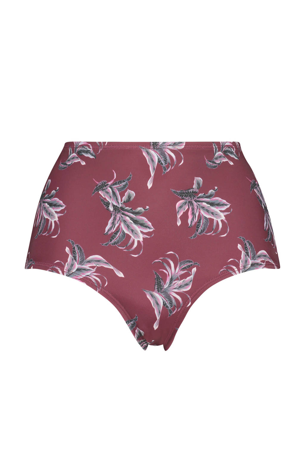 Hunkemöller high waist bikinibroekje Tropic Glam met all over print donkerrood, Rood