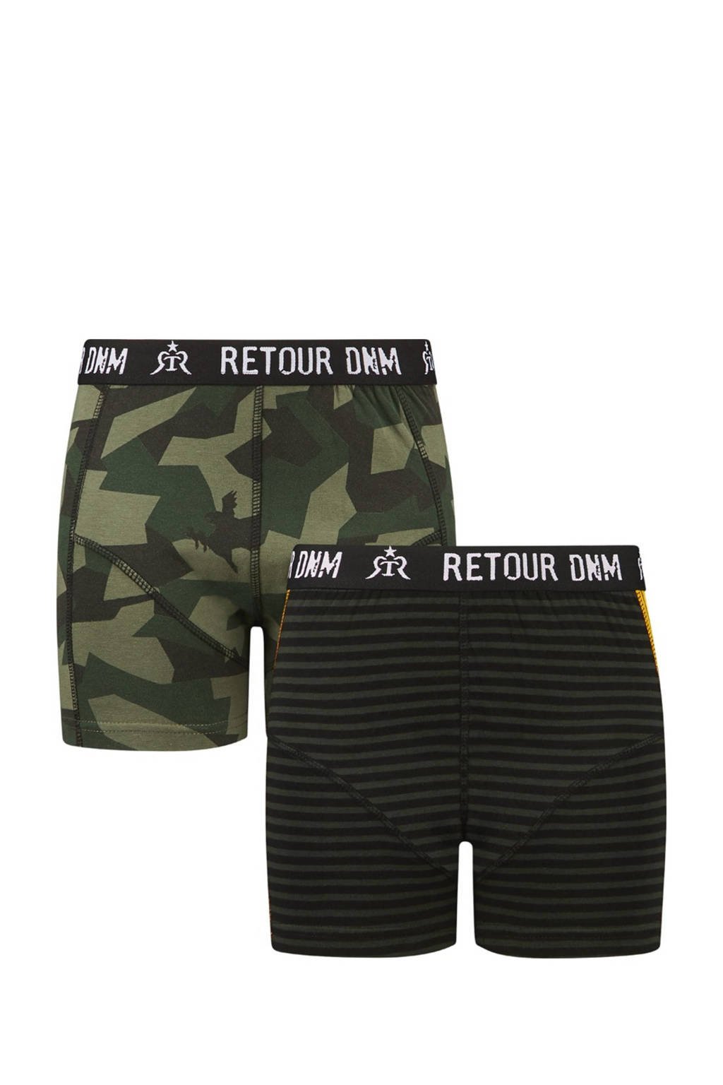 Retour Denim boxershort Dolf - set van 2 groen/zwart, Donkergroen/zwart