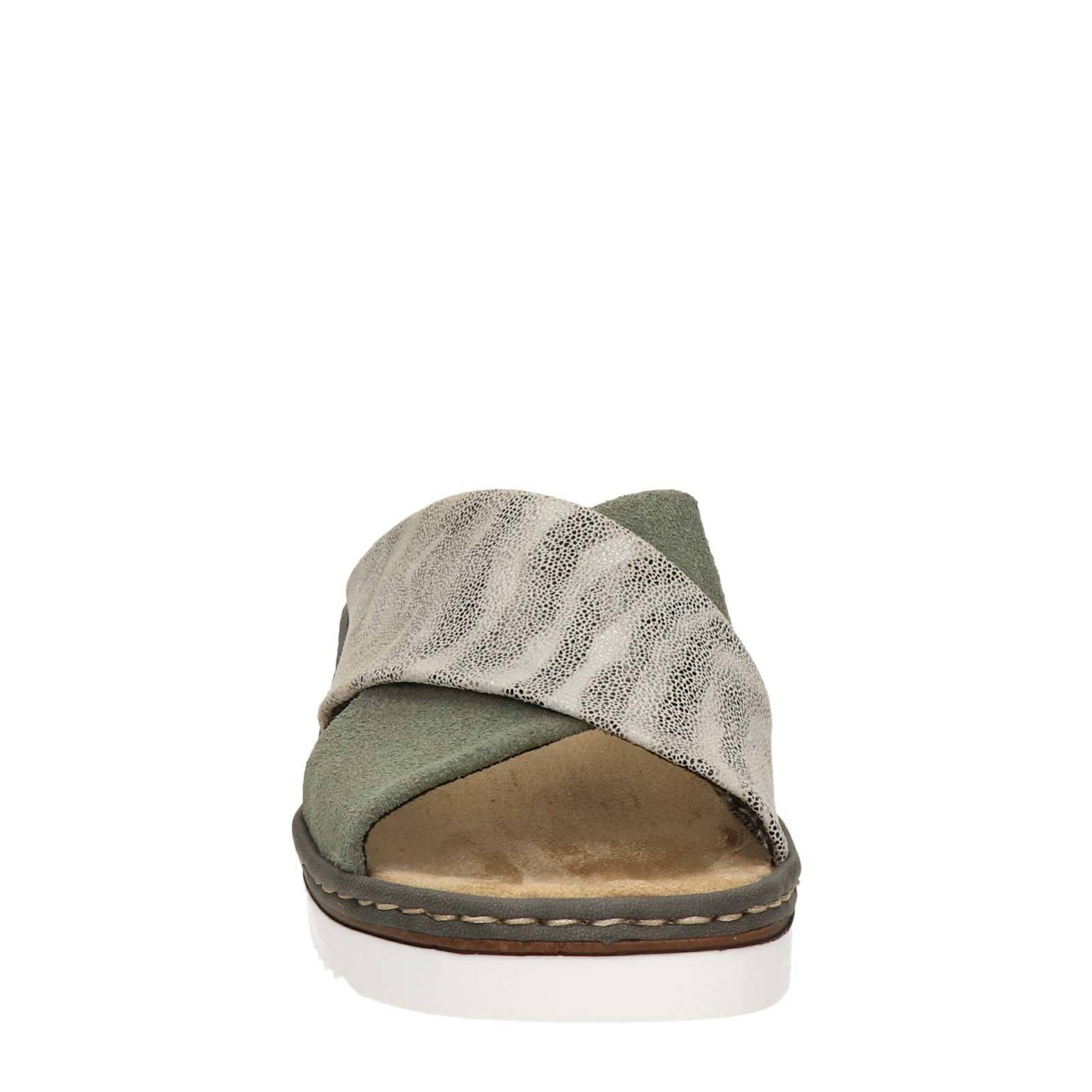 Rieker slippers groen/grijs | wehkamp