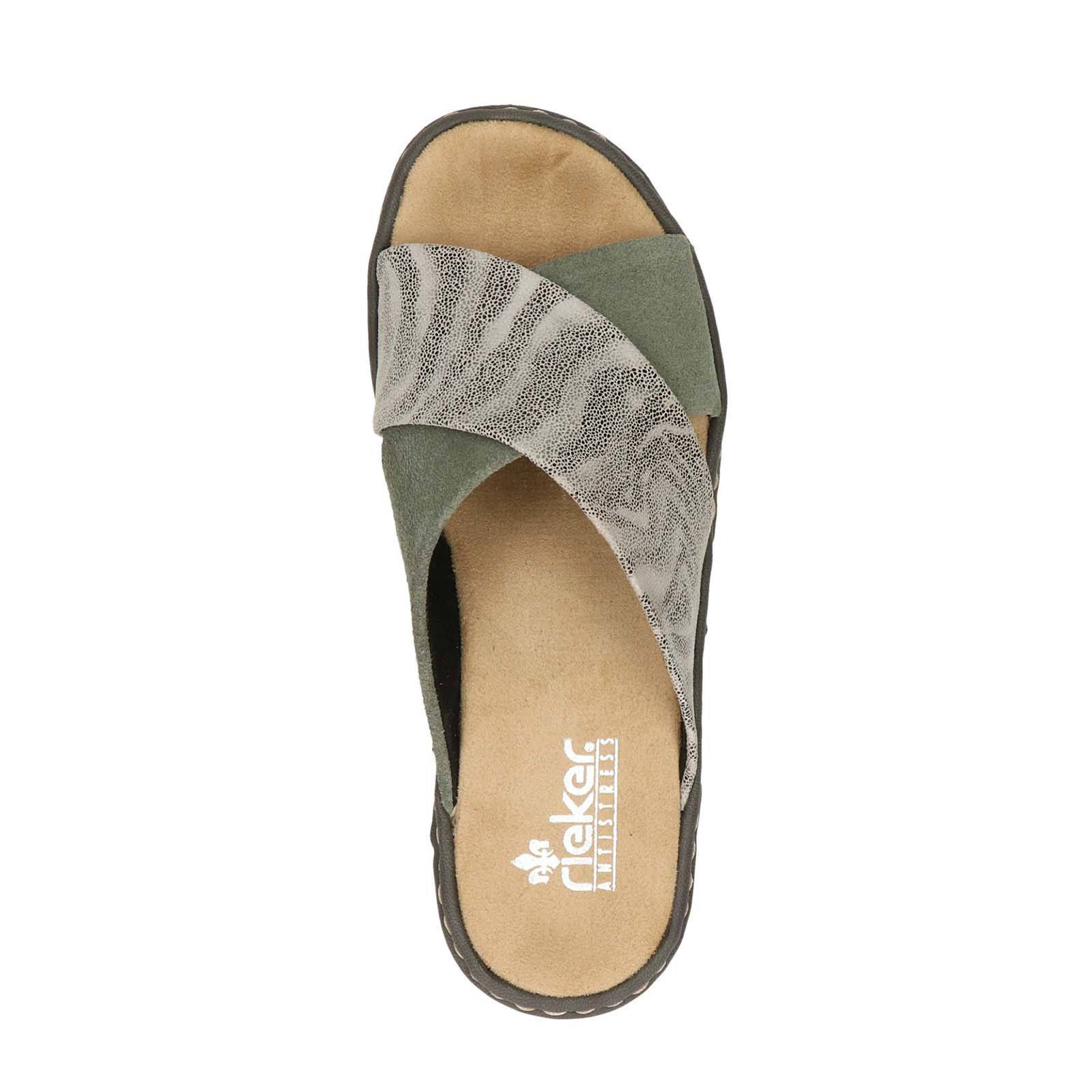 Rieker slippers groen/grijs | wehkamp
