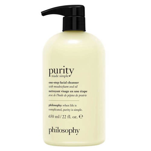 Wehkamp philosophy purity made simple one step cleanser for face and eyes make-up remover - 650 ml aanbieding