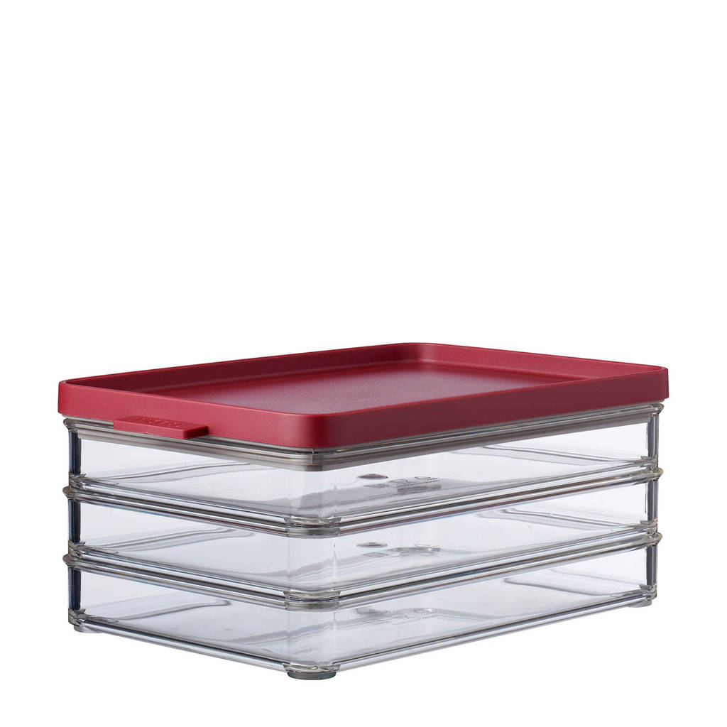 Mepal omnia bewaardoos vleeswaren (3-laags), Rood