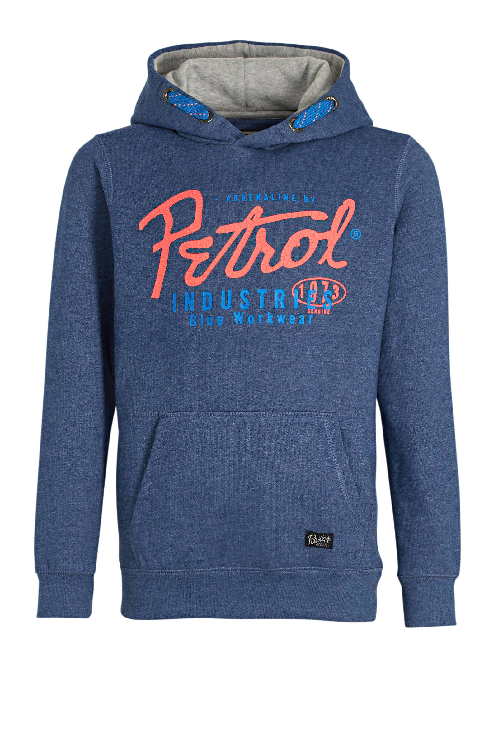 Petrol Industries hoodie met logo blauw melange | wehkamp Petrol Industries trui | wehkamp