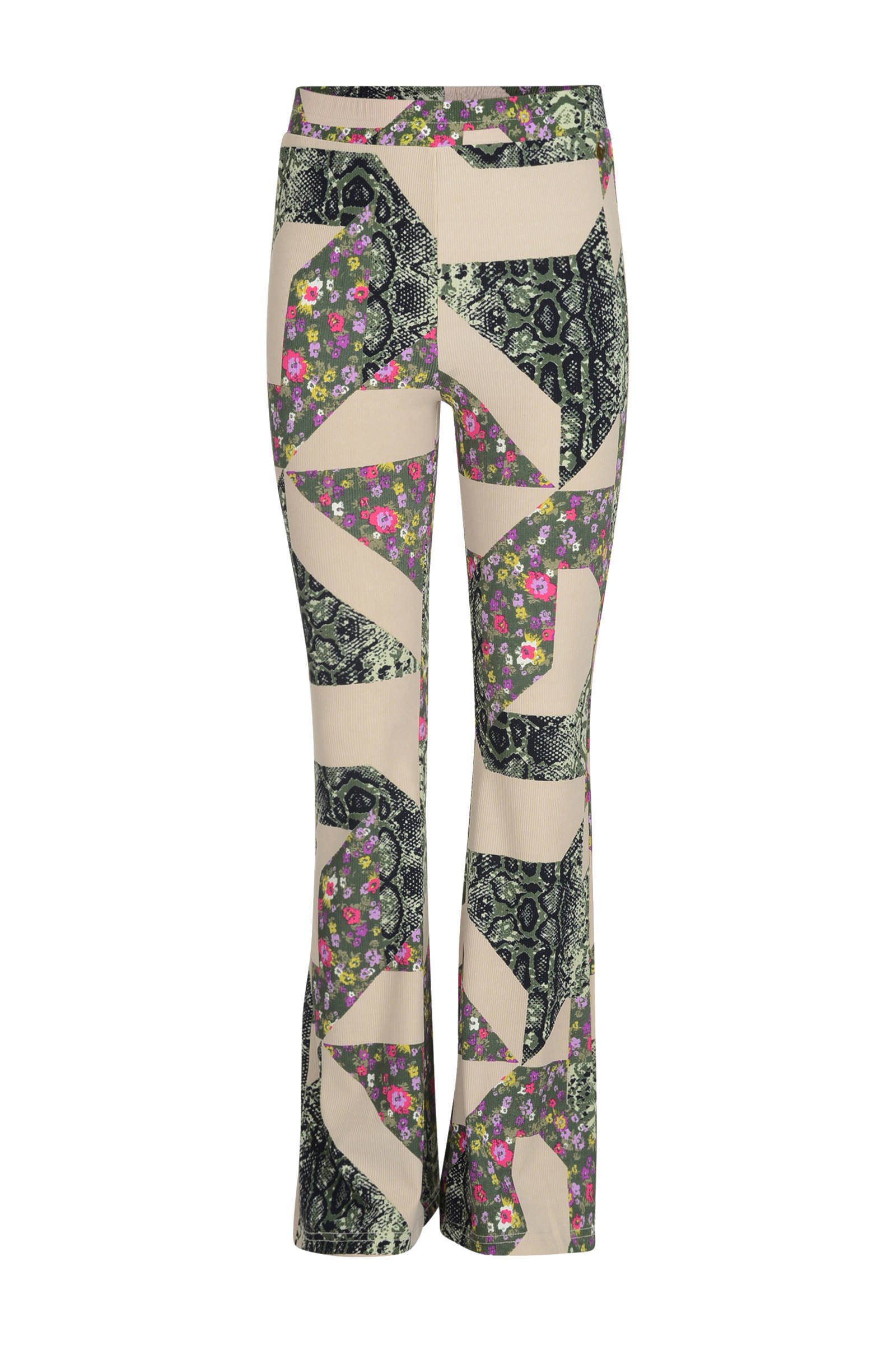 flared broek print