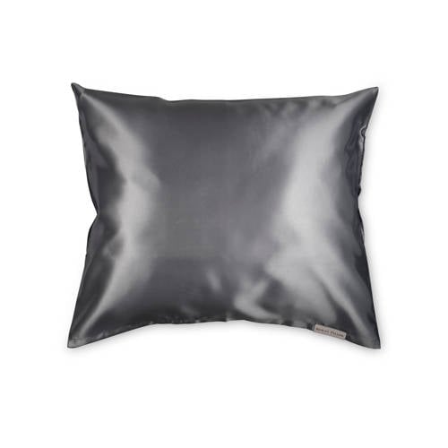 Beauty Pillow Polyester en satijnen kussensloop Antracite/Zilver - 60 x 70 cm afbeelding