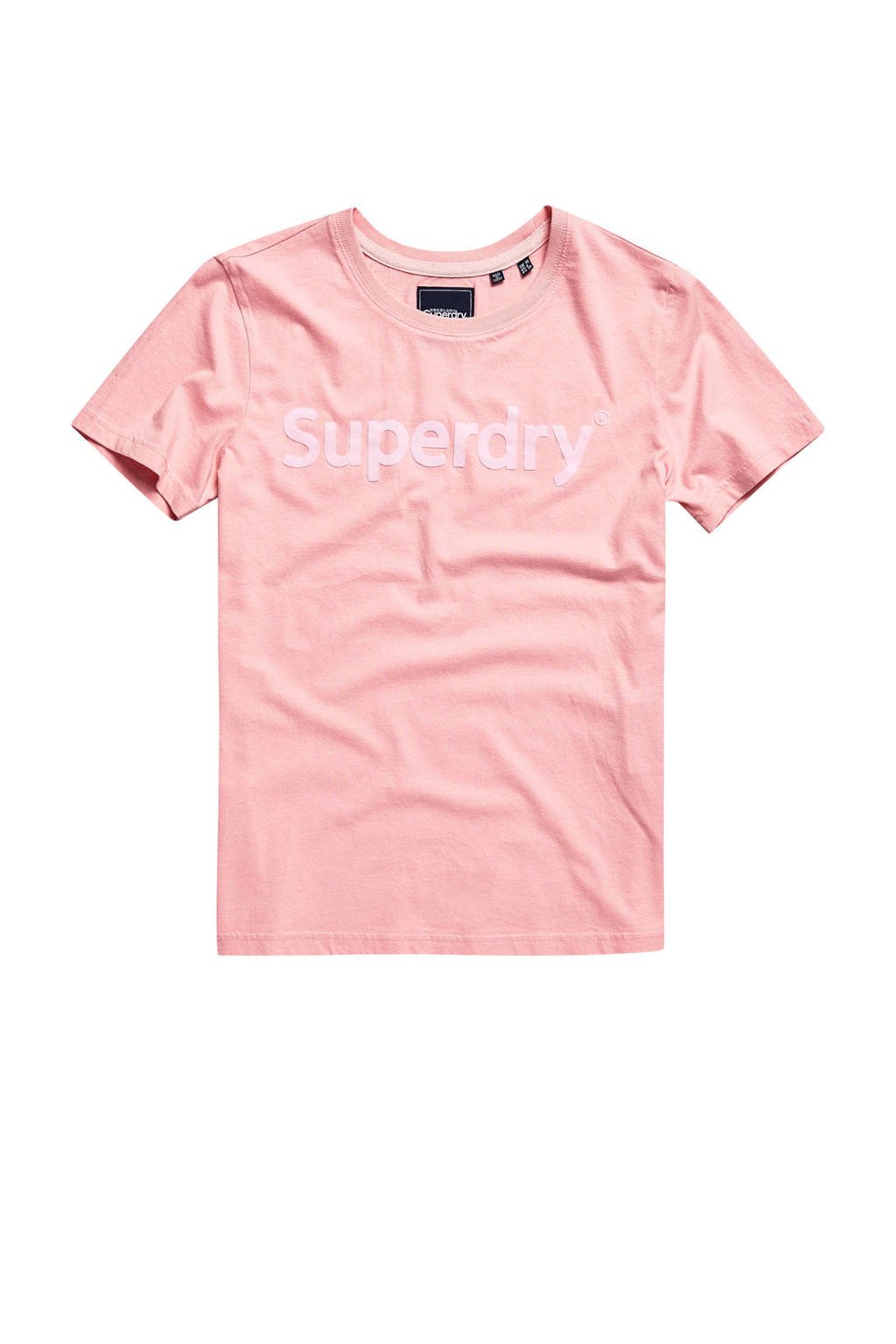 Superdry T-shirt met logo roze, Roze