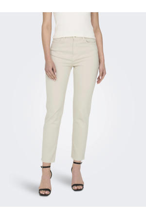 cropped high waist straight leg jeans ONLEMILY ecru